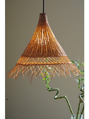 Rattam Bambu Geniş Saçaklı Avize: Orchıd