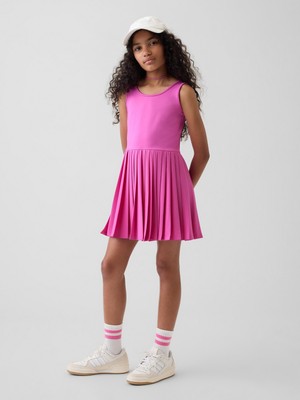 Gap Kız Çocuk Pembe Pileli Tenis Elbise