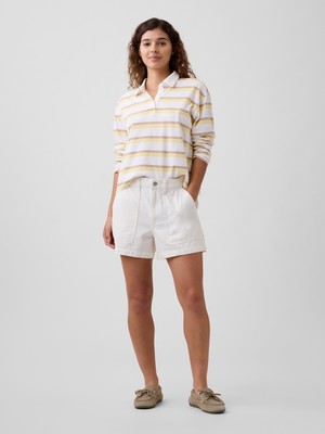 Gap Kadın Beyaz 4" High Rise Denim Utility Şortlar