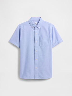 Gap Erkek Çocuk Mavi Oxford Gömlek