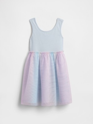 Gap Kız Bebek Mavi Babygap Tül Gökkuşağı Elbisesi