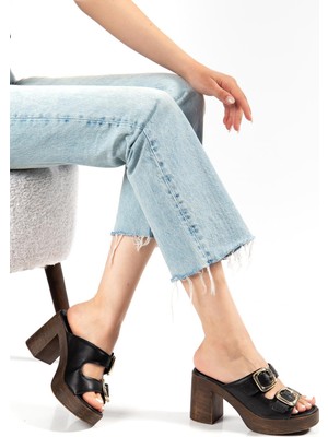 Suins Shoes Suins Alery Model Platform Topuklu Hakiki Deri Terlik