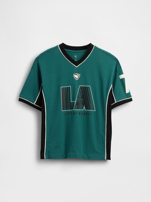 Gap Erkek Çocuk Koyu Yeşil Oversized Jersey T-Shirt