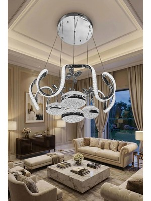 Akgül Asel 4 Modern Top Krom Avize