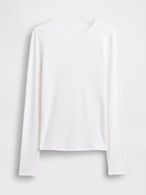 Gap Kadın Beyaz Modern Fitilli T-Shirt