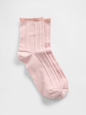 Gap Kadın Pembe Pointelle Half Crew Çorap