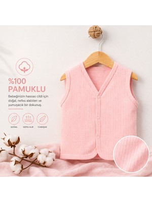 Angeltouch %100 Pamuk Kız Erkek Bebek Yelek Raporlu Basic