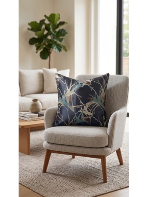 Ravello Home Premium Özel Seri Chal Desen Jakarlı Çift Taraflı Kırlent Kılıfı