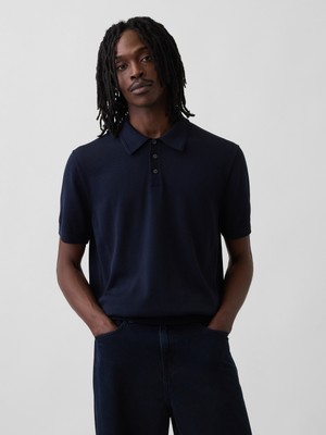 Gap Erkek Lacivert Classic Triko Polo T-Shirt