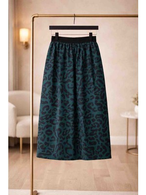 BBS Kız Çocuk Leopar Desenli Beli Lastikli Astarlı Etek