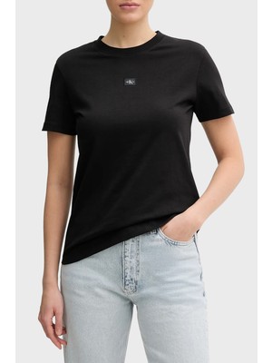 Calvin Klein % 100 Pamuk Regular Fit Bisiklet Yaka Logolu T Shirt Bayan T Shirt LV047F227G Ub1
