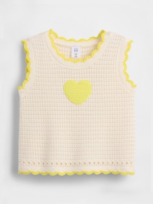 Gap Kız Bebek Krem Crochet Heart Triko Atlet
