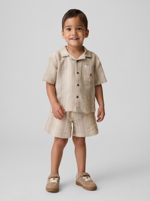 Gap Erkek Bebek Bej Waffle Cabana Outfit Set
