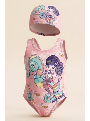 Modanino Kız Çocuk Boneli Mayokini-Görsel Desenli-2-6 Yaş 12615N