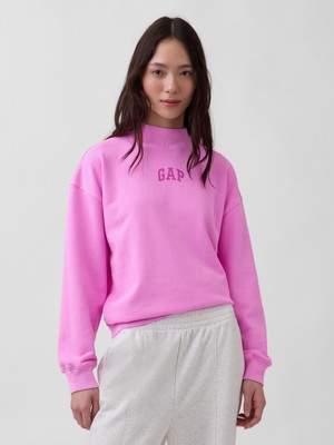 Gap Kadın Pembe Heavyweight Fransız Havlu Kumaş Oversized Mockneck Sweatshirt