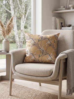 Ravello Home Premium Özel Seri Chal Desen Jakarlı Çift Taraflı Kırlent Kılıfı