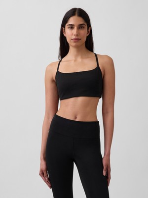 Gap Kadın Siyah Gapfit Düz Yarış Sırt Spor Sütyeni