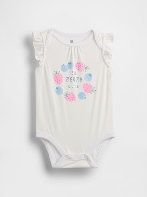 Gap Bebek Kırık Beyaz First Favorites Grafik Baskılı Bodysuit