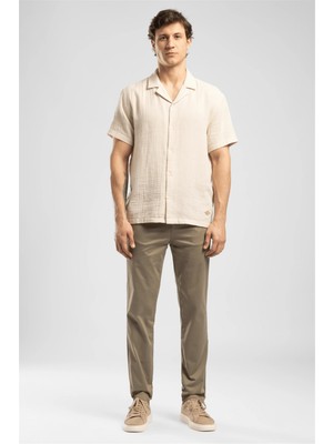 Lee Cooper New Chıno 2 Erkek Slim Straight Fit Pamuklu Pantolon Yeşil