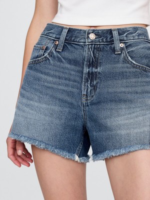 Gap Kadın Mavi 4" Mid Rise Ultrasoft Relaxed Şort