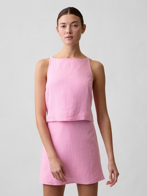 Gap Kadın Açık Pembe Keten Karışımı Apron Bluz