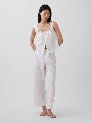 Gap Kadın Beyaz Dantel Işlemeli Pijama Altı