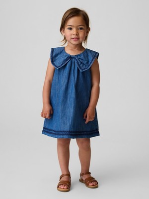 Gap Kız Bebek Koyu Mavi Denim Sailor Elbise