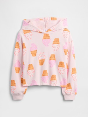 Gap Kız Çocuk Açık Pembe Kids Relaxed Fransız Havlu Kumaş Sweatshirt