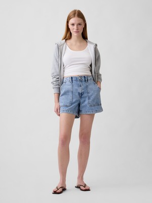 Gap Kadın Açık Mavi 4" High Rise Supersoft Denim Utility Şort