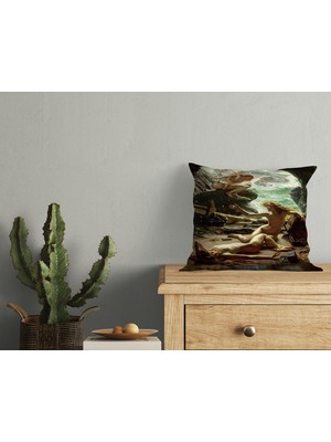 Abat Home Dekoratif, Modern Dijital Baskılı Süet Kırlent Kılıfı (Koltuk Yastık Kılıfı)  40 x 40