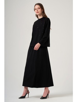 Nuss Pul Detay Etekli Takım 1078 Siyah