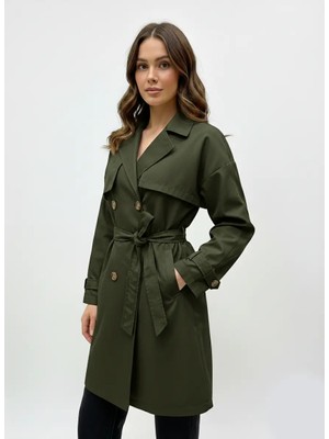 Parla Trençkot Düz Yeşil