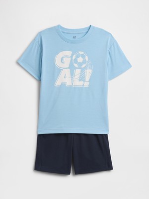 Gap Erkek Çocuk Açık Mavi %100 Recycled Spor Pijama Takımı