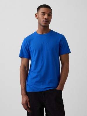 Gap Erkek Kobalt Mavisi Everyday Soft Gap Mini Logo T-Shirt