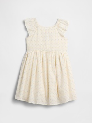 Gap Kız Bebek Krem Flutter Sleeve Elbise