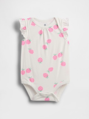 Gap Bebek Kırık Beyaz First Favorites Flutter-Sleeve Bodysuit