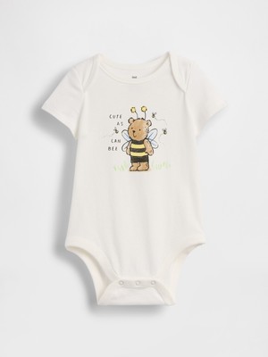 Gap Bebek Beyaz First Favorites Organik Pamuk Bodysuit