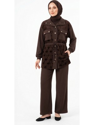 Nuss Ceket Pantolonlu Takım 1097 Kahverengi