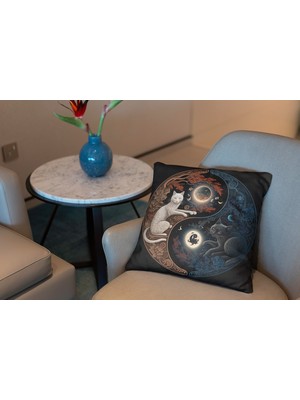 Abat Home Dekoratif, Modern Dijital Baskılı Süet Kırlent Kılıfı (Koltuk Yastık Kılıfı)  40 x 40