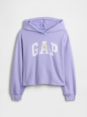 Gap Kız Çocuk Lila Kids Relaxed Fransız Havlu Kumaş Sweatshirt