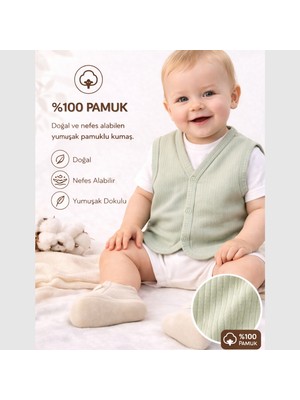 Angeltouch %100 Pamuk Kız Erkek Bebek Yelek Raporlu Basic