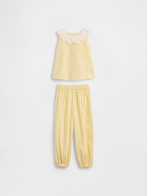Gap Kız Bebek Sarı Poplin Two-Piece Outfit Set