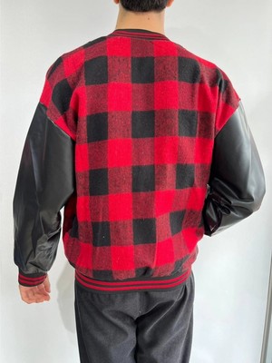 Pileli Store Pötikare Desen Nakışlı Kolej Ceket - Kırmızı