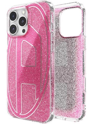 Diesel iPhone 16 Pro Max Uyumlu Oval D Simli Kılıf - Pembe