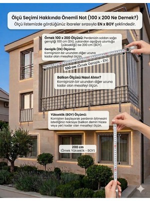 Gön Ev Tekstili Balkon Perdesi Yağmur Geçirmez - Kalın - Bağcıklı