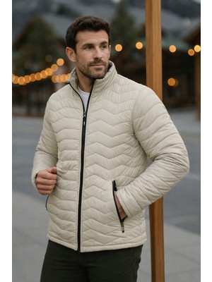 Comstar Erkek Trend Premium Krem Şişme Mont