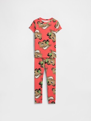 Gap Bebek Açık Kırmızı Disney %100 Organik Pamuk Pijama Takımı