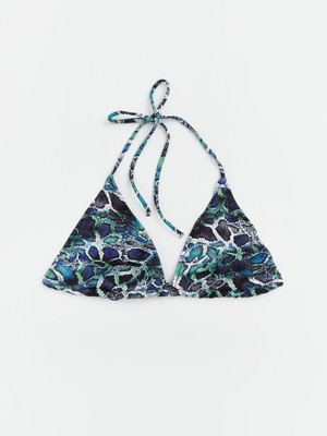 Soulife Boyundan Bağlamalı Desenli Kadın Bikini Üstü