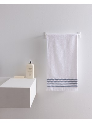 Madame Coco Velours Pamuklu Yüz Havlusu - Beyaz/mavi