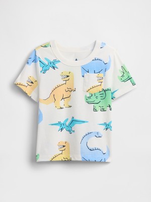 Gap Erkek Bebek Beyaz Mix & Match Pocket T-Shirt